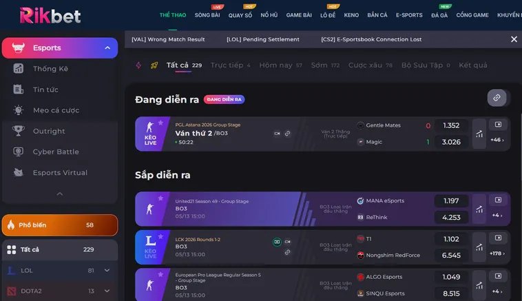 Thể Thao Ảo Tại RikBet Sảnh Cược Đỉnh Cao Cho Những Tín Đồ Đam Mê Nhanh