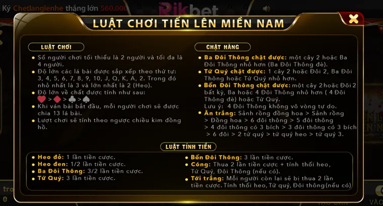 Khám Phá Bí Quyết Chơi Tiến Lên Miền Nam Tại RikBet Đỉnh Cao